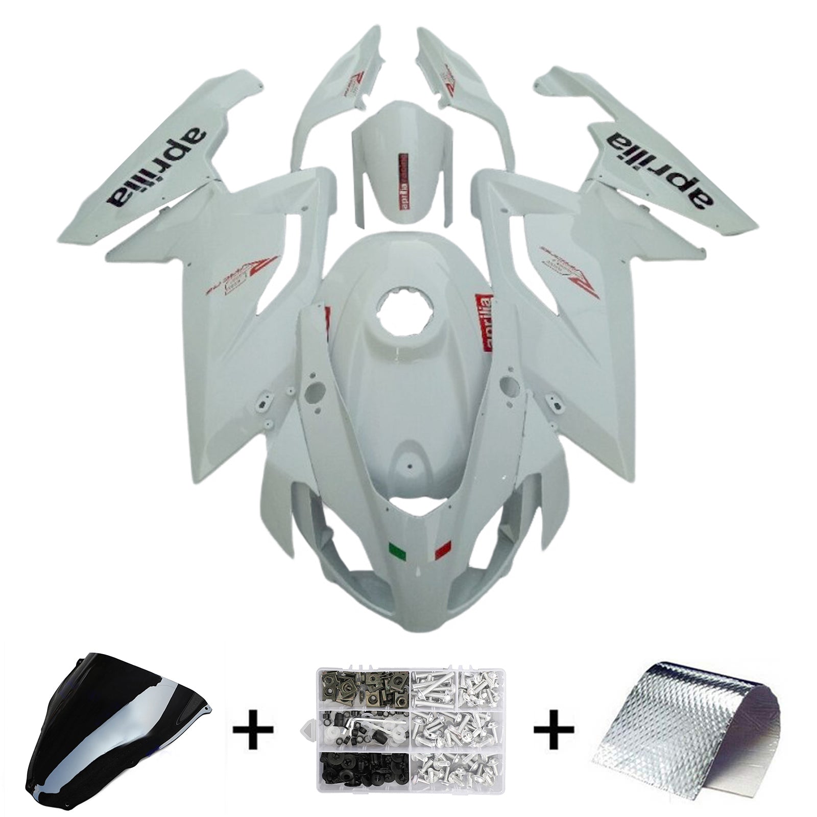 Amotopart 2006-2011 RS125 Aprilia White Fairing Kit