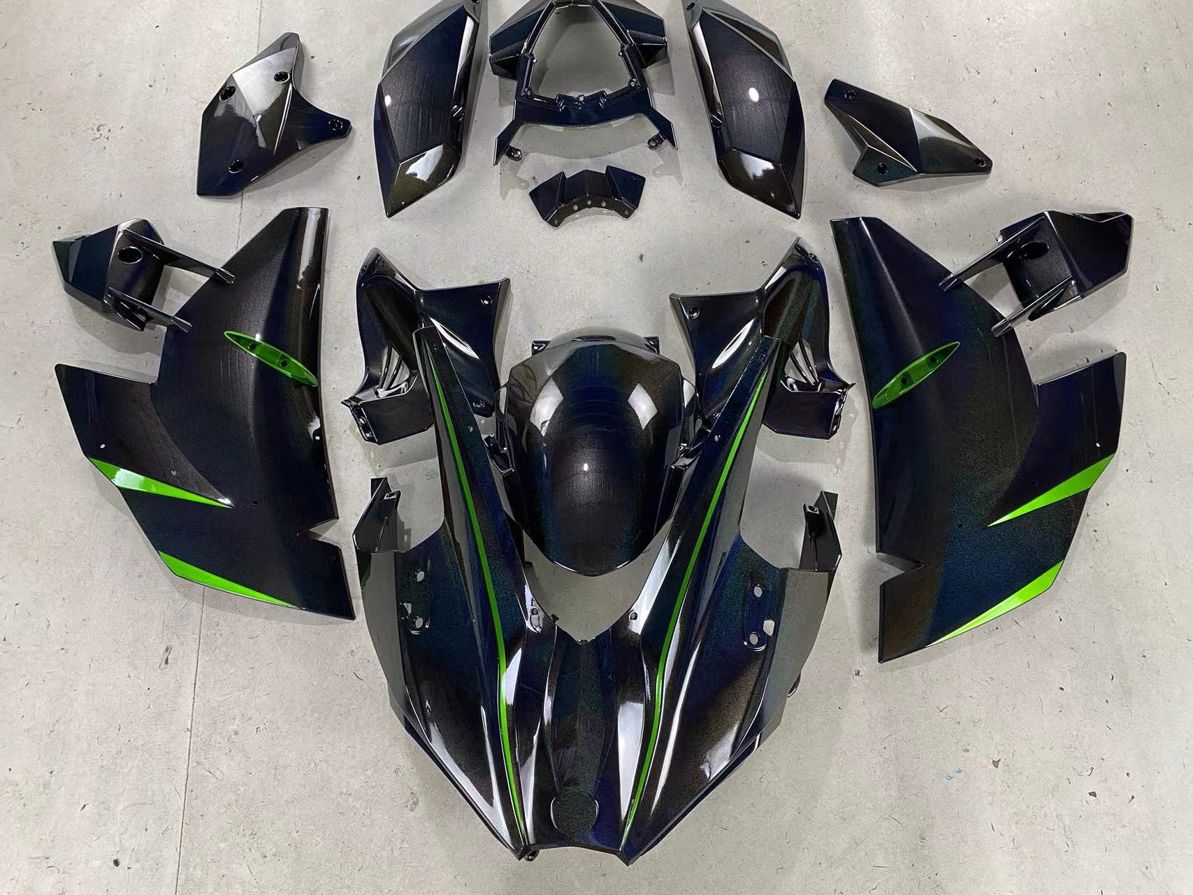 Amotopart 2015-2022 Kawasaki Ninja H2 Rainbow Fairing Kit