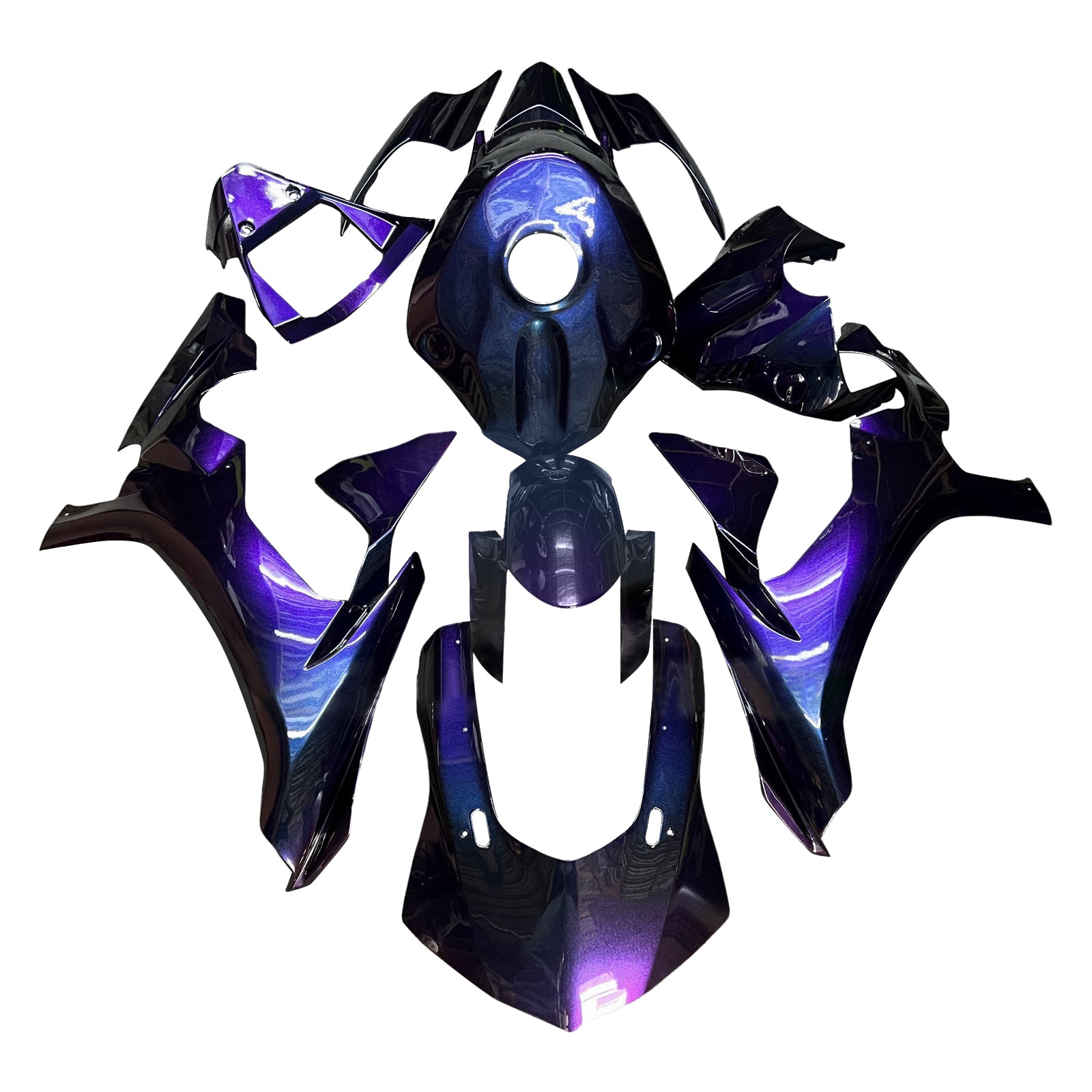 Amotopart 2015-2019 Yamaha  YZF-R1 Blue & Purple Chameleon Fairing Kit