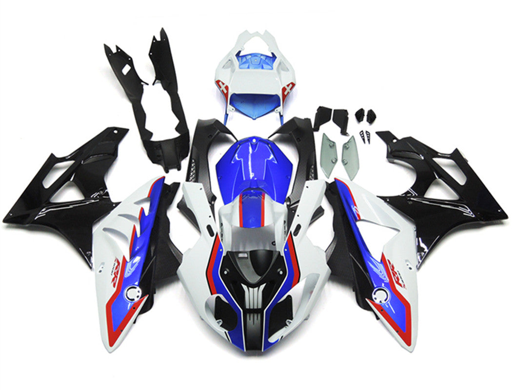 Kit de carénage Amotopart BMW S1000RR 2009-2014 bleu et blanc Style9