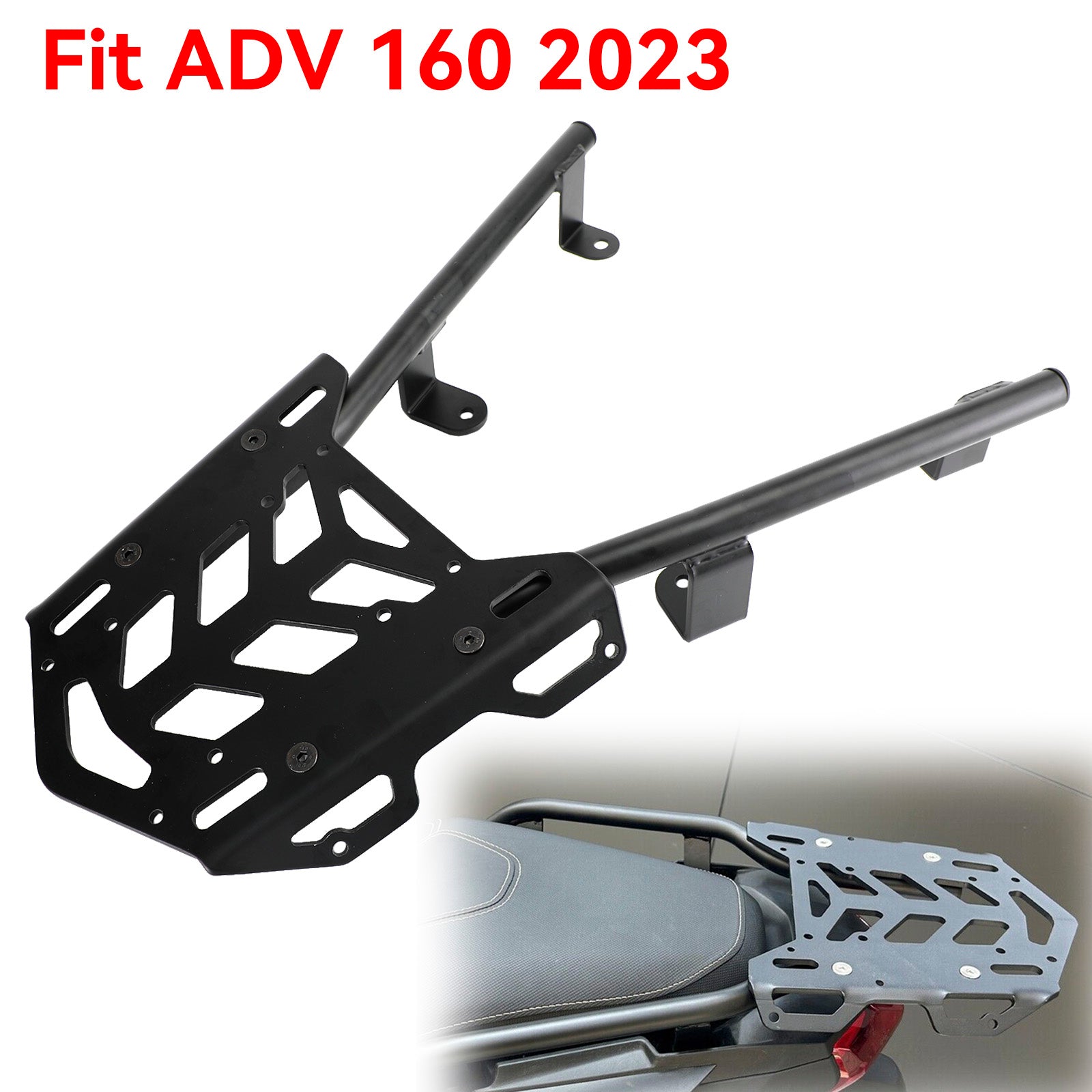 2023 Honda ADV160 ADV 160 Tube Rear Rack - Black Luggage Carry Rack