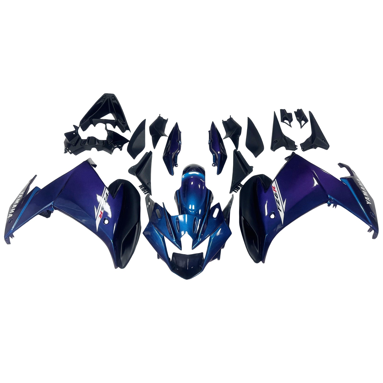 Amotopart 2009-2015 Yamaha FZ6R Blue White Fairing Kit