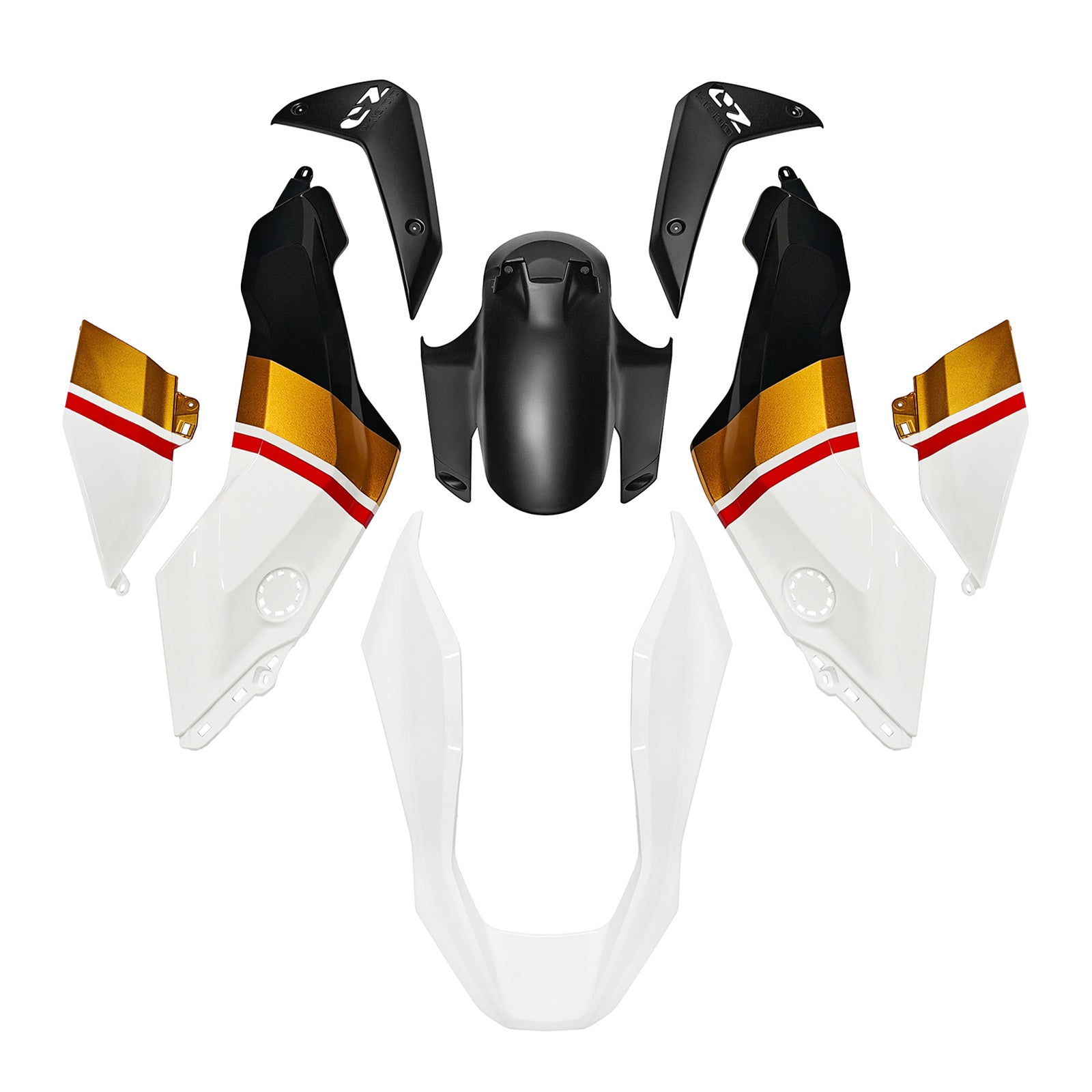 Amotopart 2024-2025 BMW R1300GS Black Gold White Fairing Kit