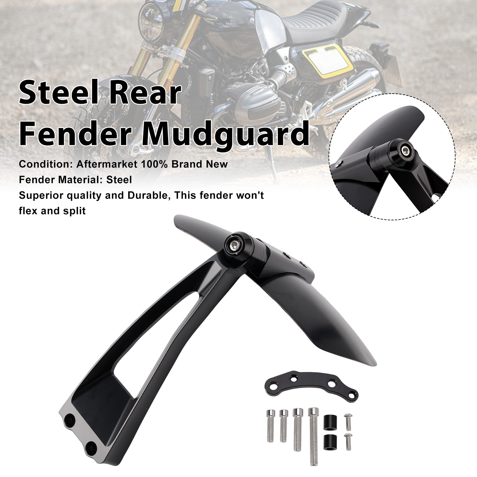 Garde-boue arrière en acier pur pour BMW R12 R12S R nineT Scrambler