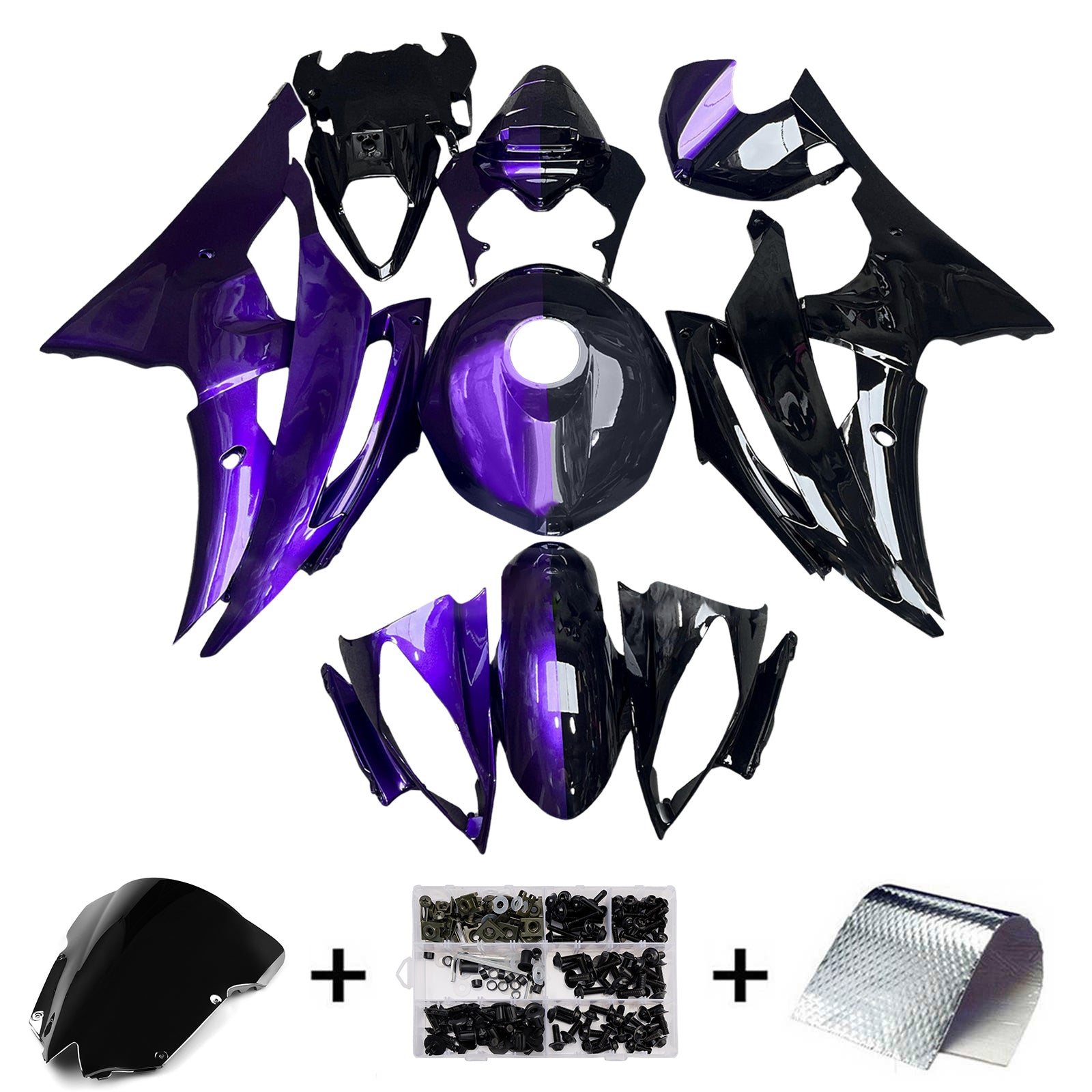 Amotopart 2008-2016 Yamaha YZF-R6 Purple Fairing Kit