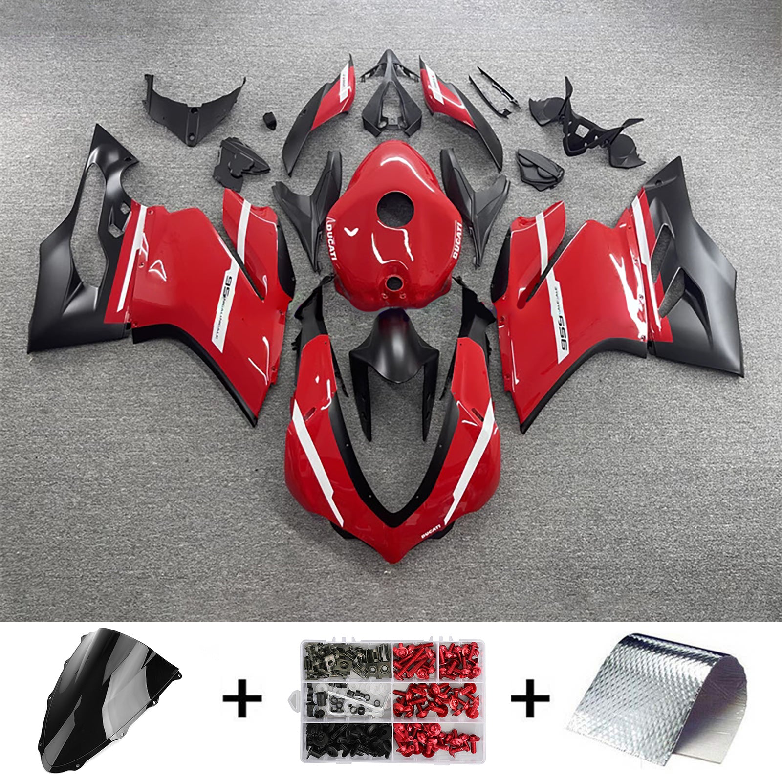 Amotopart 2015-2020 Ducati 1299/959 Red Black Fairing Kit