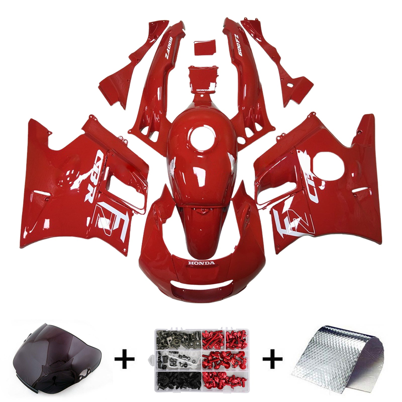 Amotopart 1991-1994 Honda CBR600 F2 Kit de carénage rouge