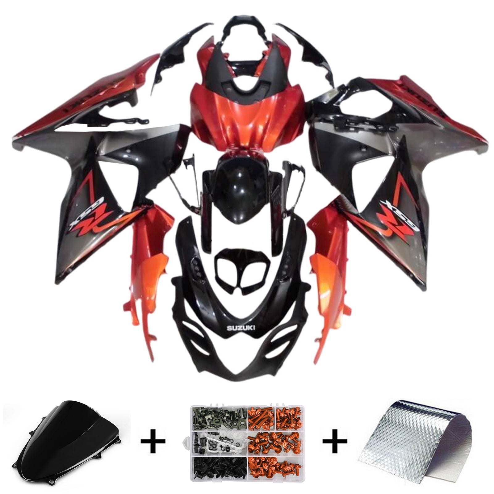 Amotopart 2009-2016 K9 GSXR1000 Suzuki Orange&Grey Fairing Kit