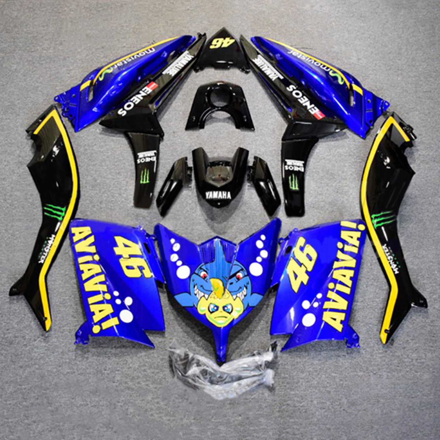 Amotopart 2015-2016 Yamaha T-Max TMAX530 carenatura blu e giallo accenti kit