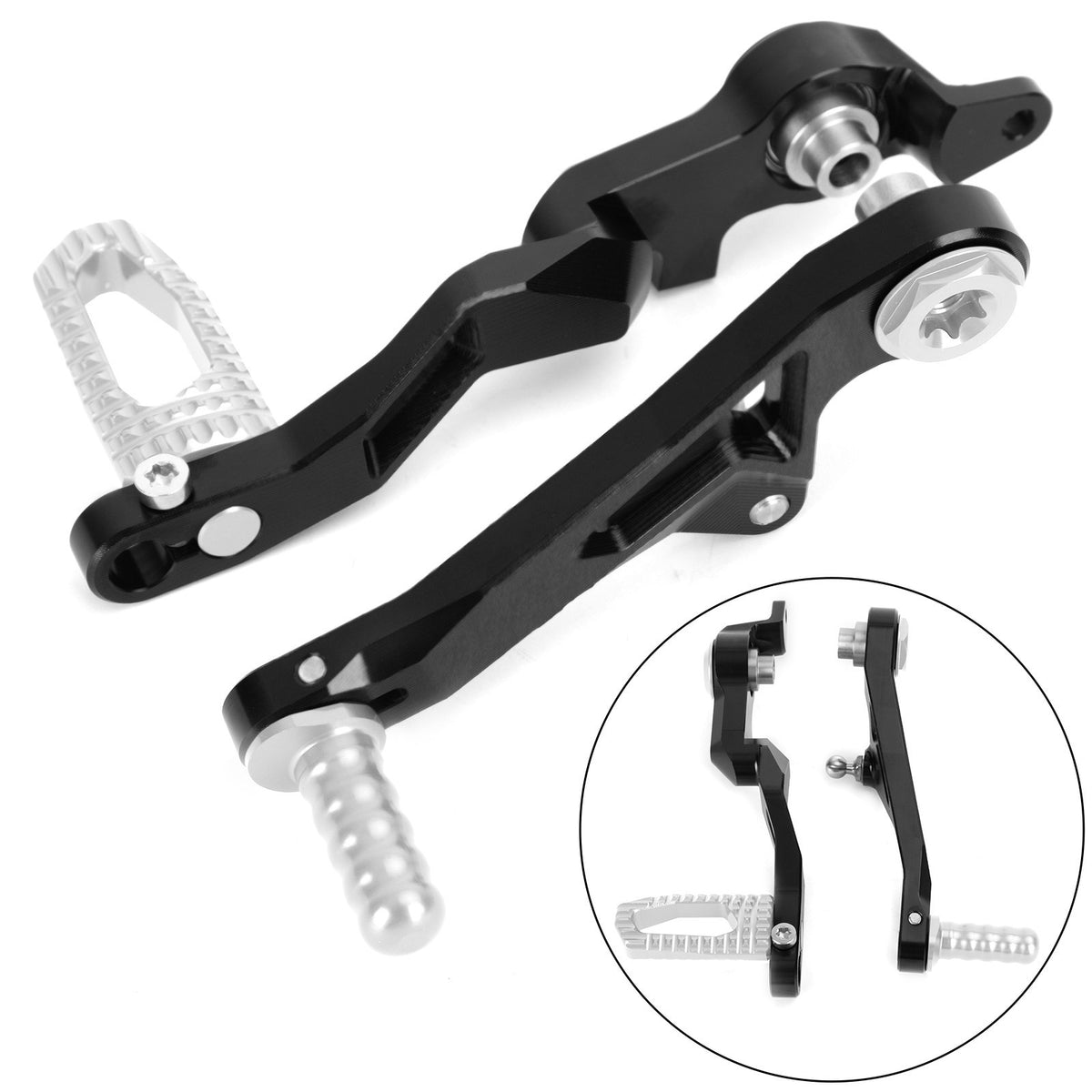 2019+ BMW R1250 GS GSA Levier de changement de vitesse réglable et pédale de frein Argent