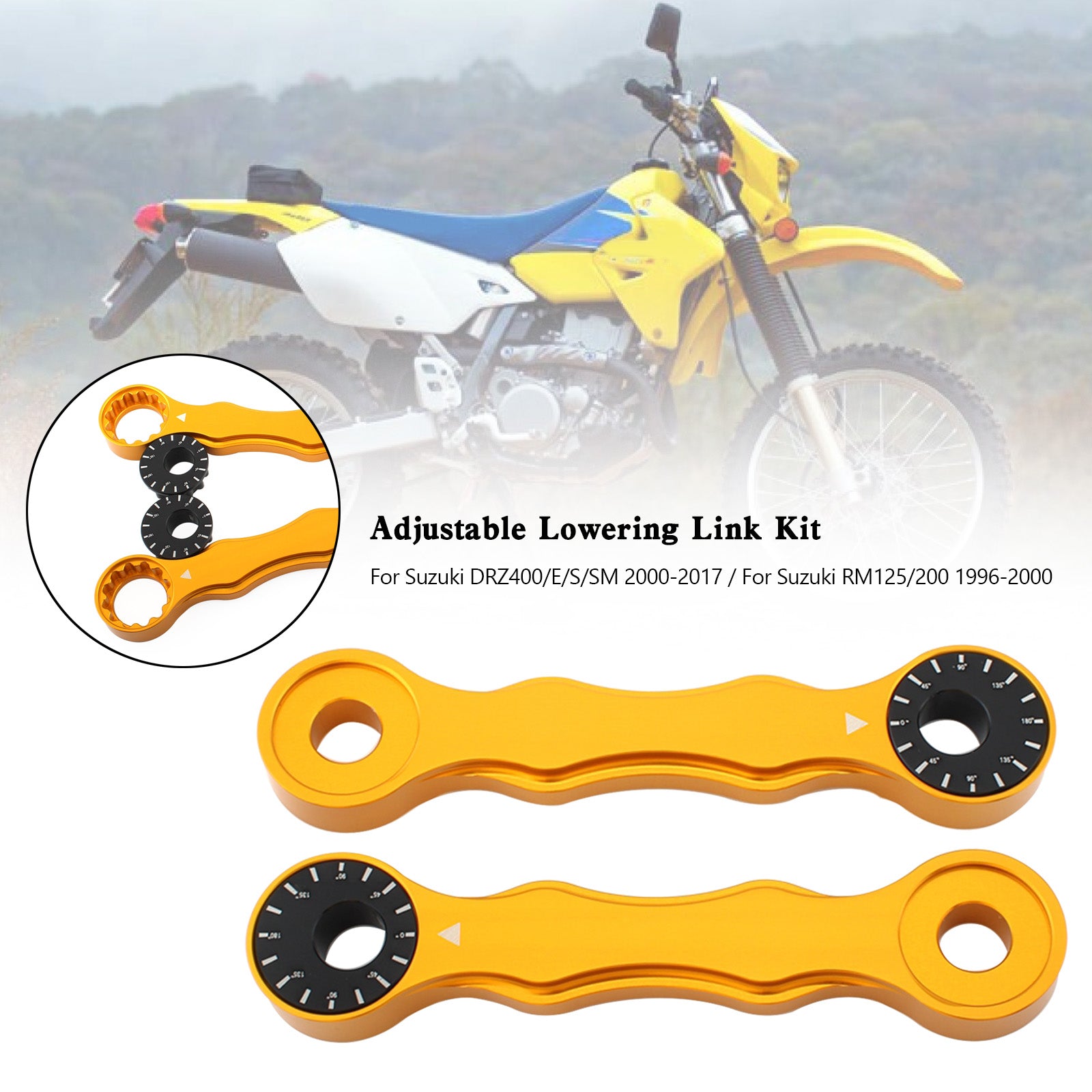 Adjustable Lowering Link Kit For Suzuki DRZ400/E/S/SM 00-17 RM125/200 96-00