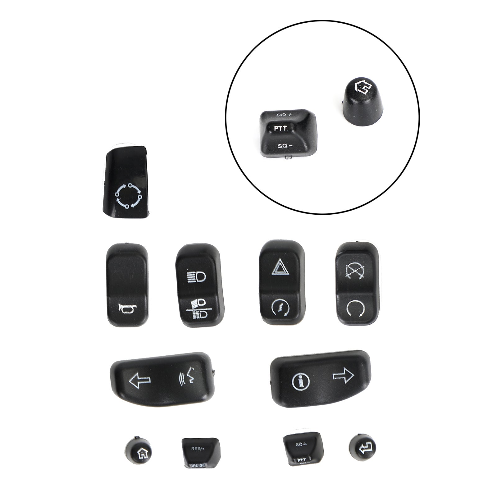 11Pcs Hand Control Switch Button Covers Fits For Glide Road King Models 14-19