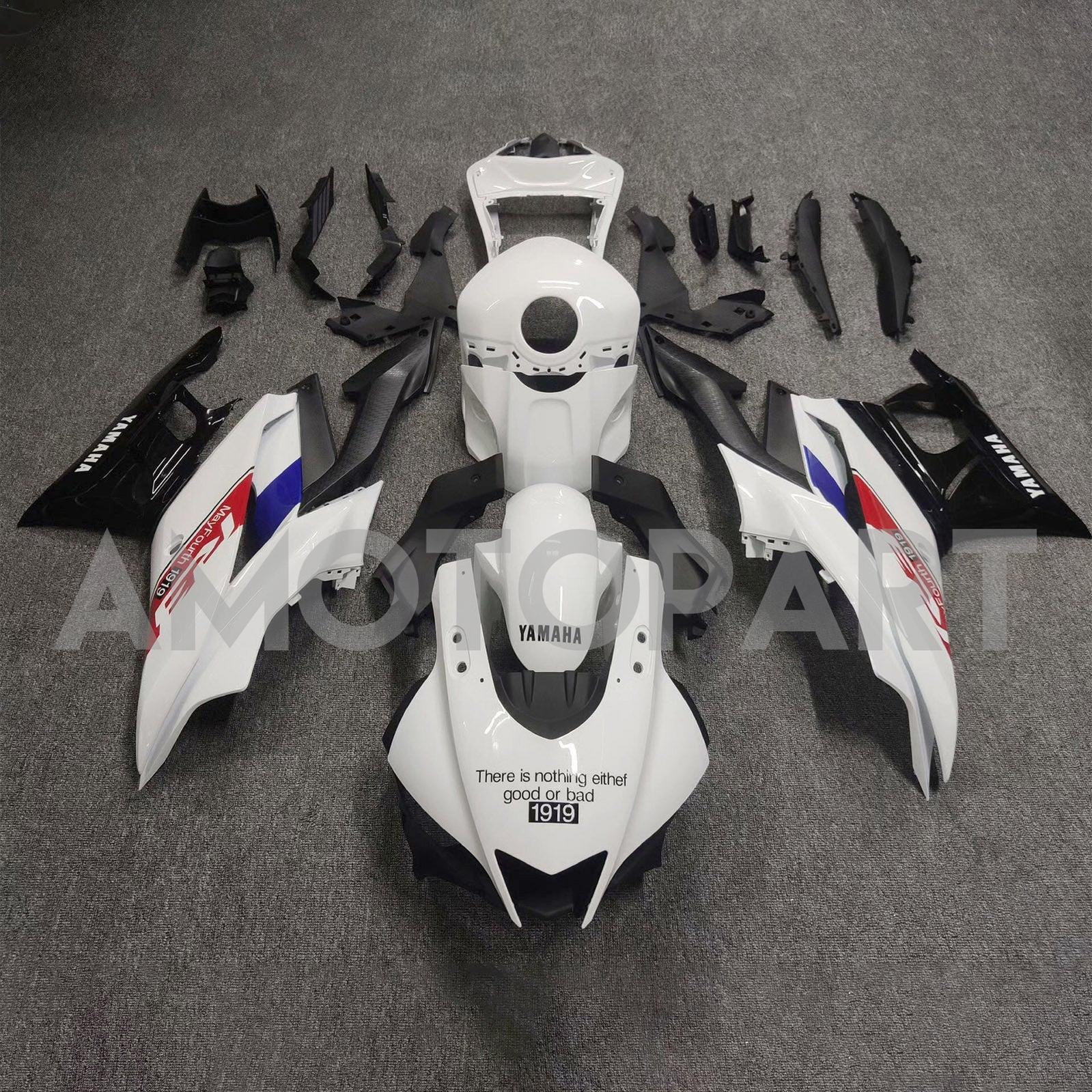 Amotopart 2022-2024 Yamaha YZF-R3 & R25 Black White Fairing Kit