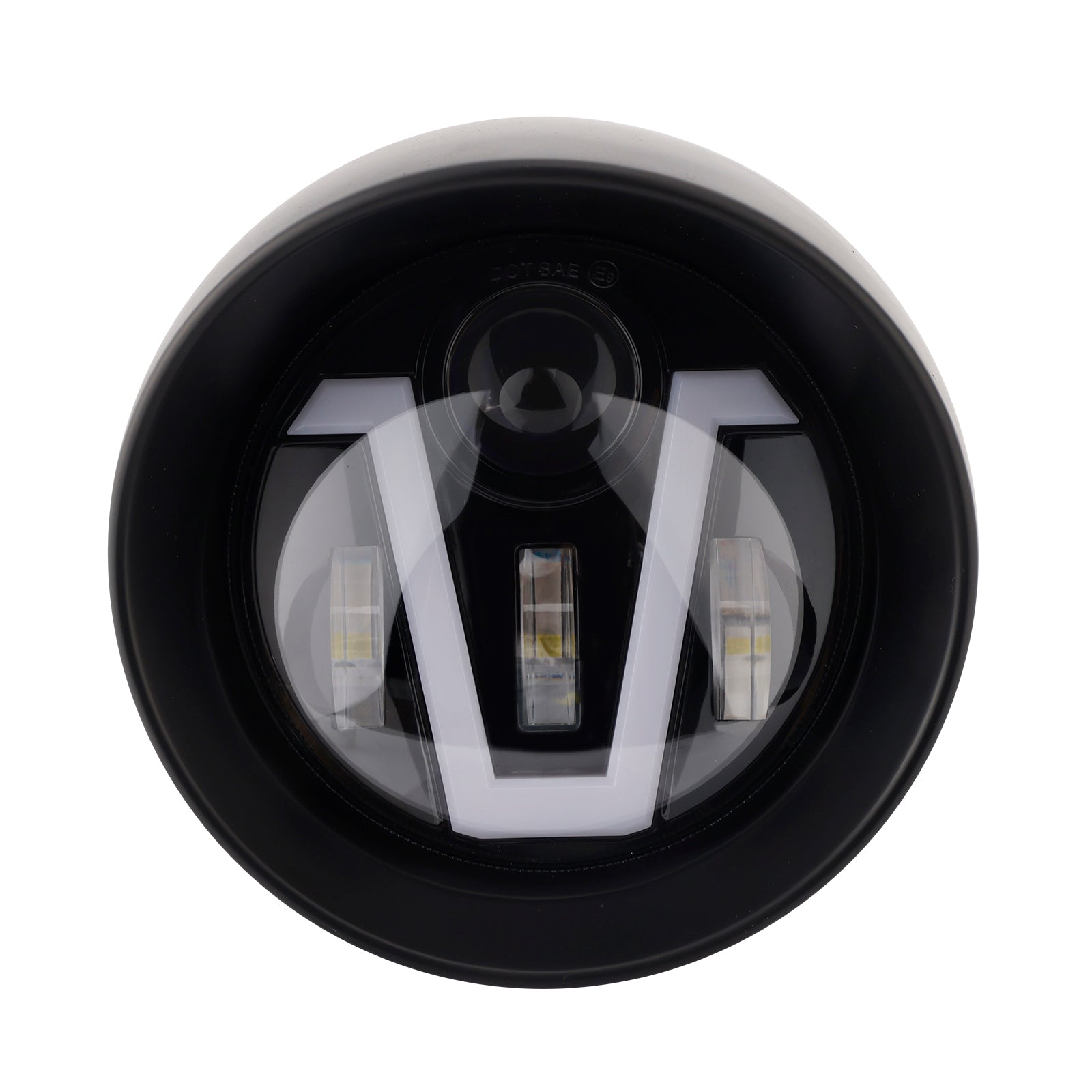 5.75" Motorcycle Spotlight Headlight Led 4000lm For Cruise Cafe Racer Chrome