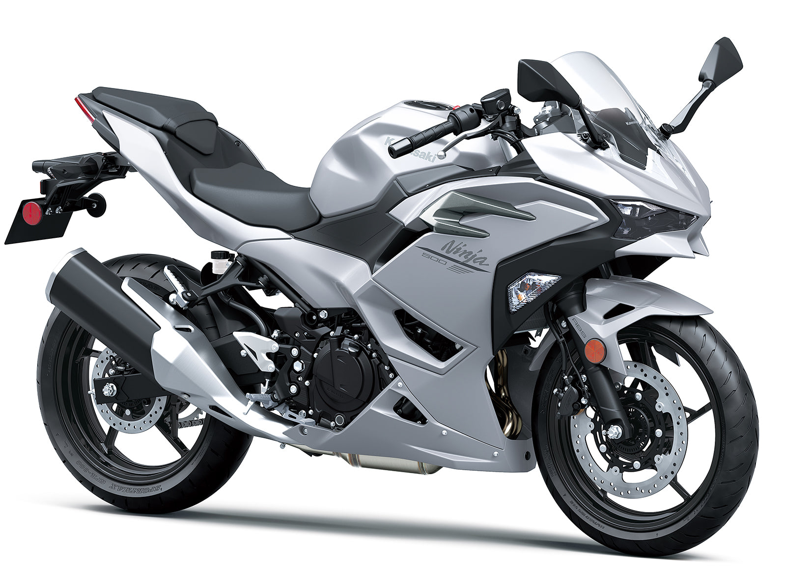 Amotopart 2024-2025 Kawasaki Ninja 500 Verkleidungssatz in Silber und Schwarz