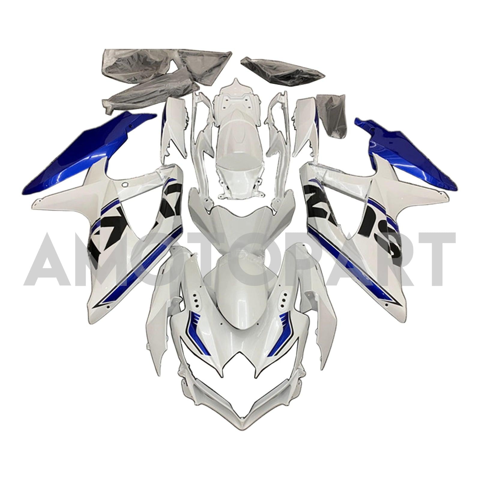 Amotopart 2008-2010 Suzuki GSXR 600/750 K8 Blue & White Style3 Fairing Kit