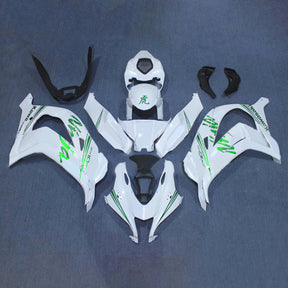 Amotopart 2016-2020 ZX10R Kawasaki White with Green Logo Fairing Kit