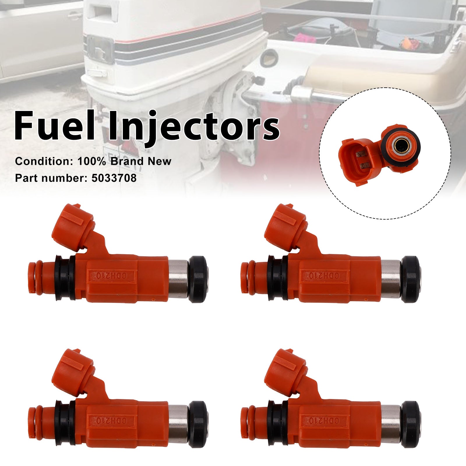 2003-2006 Outboard Moto 90-115-140 HP 4PC Fuel Injectors 5033708