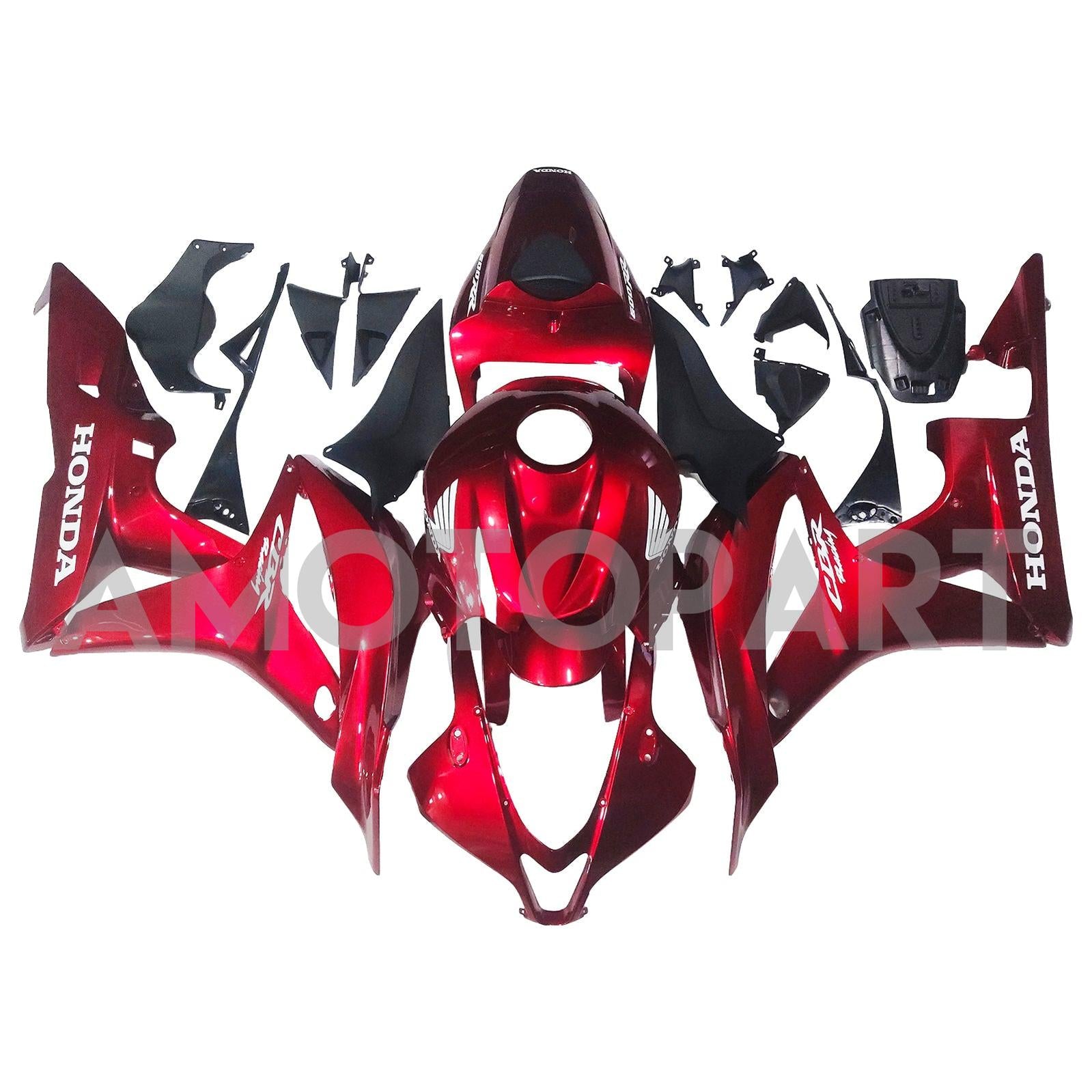 Amotopart 2007-2008 Honda CBR600RR Red White Fairing Kit