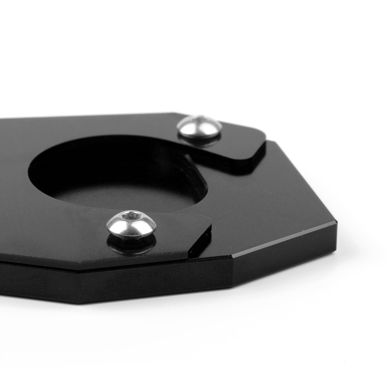 17-18 BMW G310GS CNC Kickstand Side Plate Stand Extension Pad Black