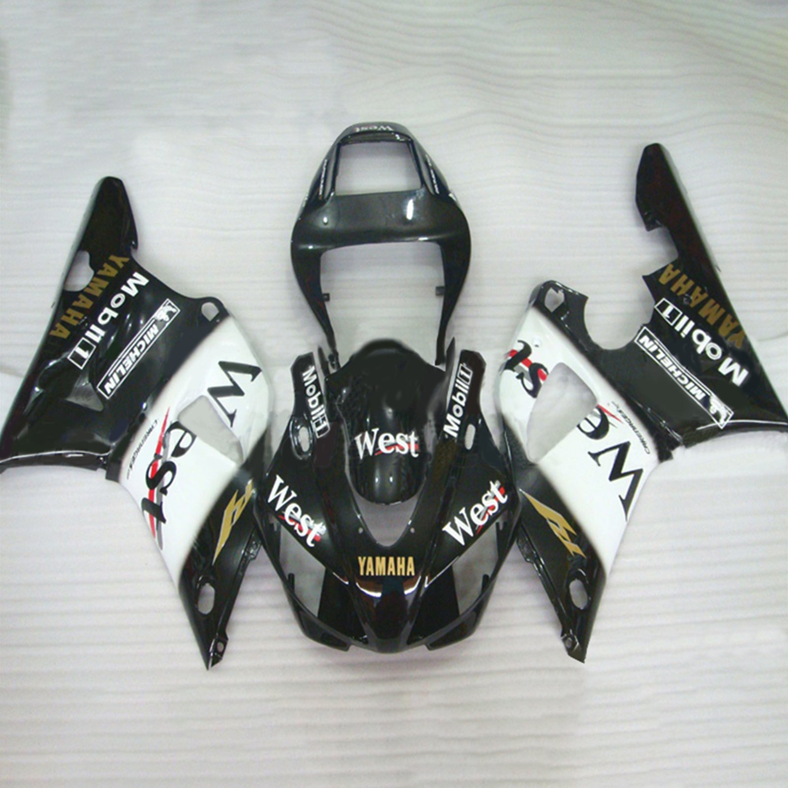 Amotopart 1998-1999 Yamaha YZF 1000 R1 Kit de carenado blanco y negro