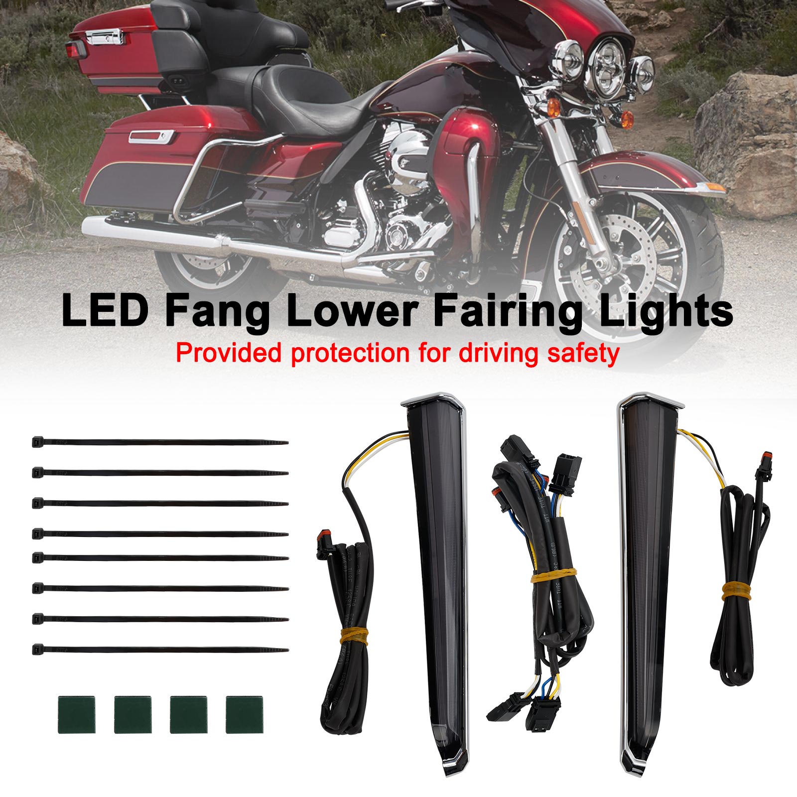 45801 LED Fang-Unterverkleidungsleuchten für Touring Road Glide 2014–2023