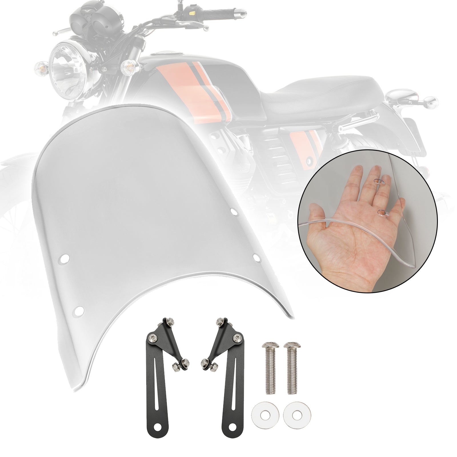 Parabrisas Moto Guzzi 16-23 V7 Classic y 18-23 V9 transparente Bobber