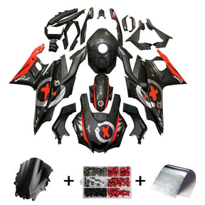 Amotopart 2022-2024 Yamaha YZF-R3 R25 Black with Red Accents Fairing Kit