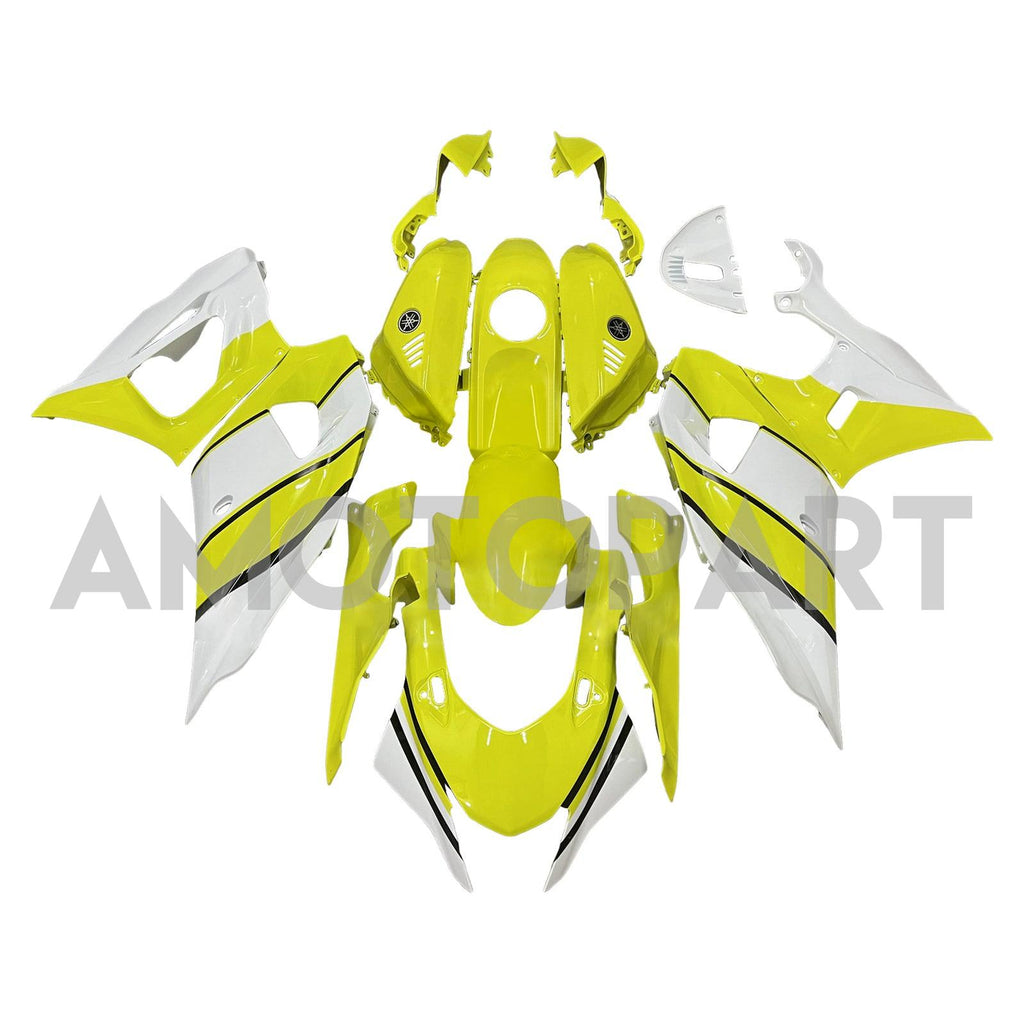 Amotopart 2021-2025 Yamaha YZF-R7 Yellow White Fairing Kit
