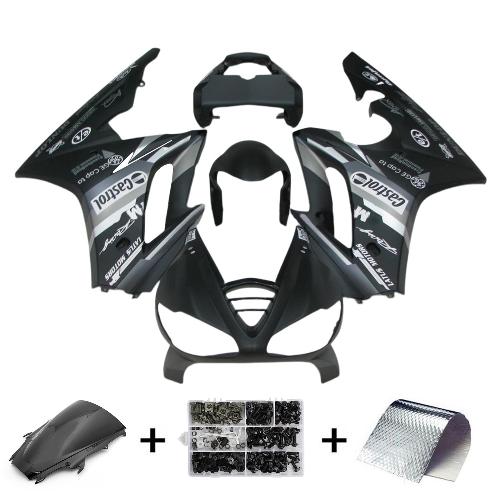 Amotopart 2009-2012 Triumph Daytona 675 Kit de carenado gris y negro