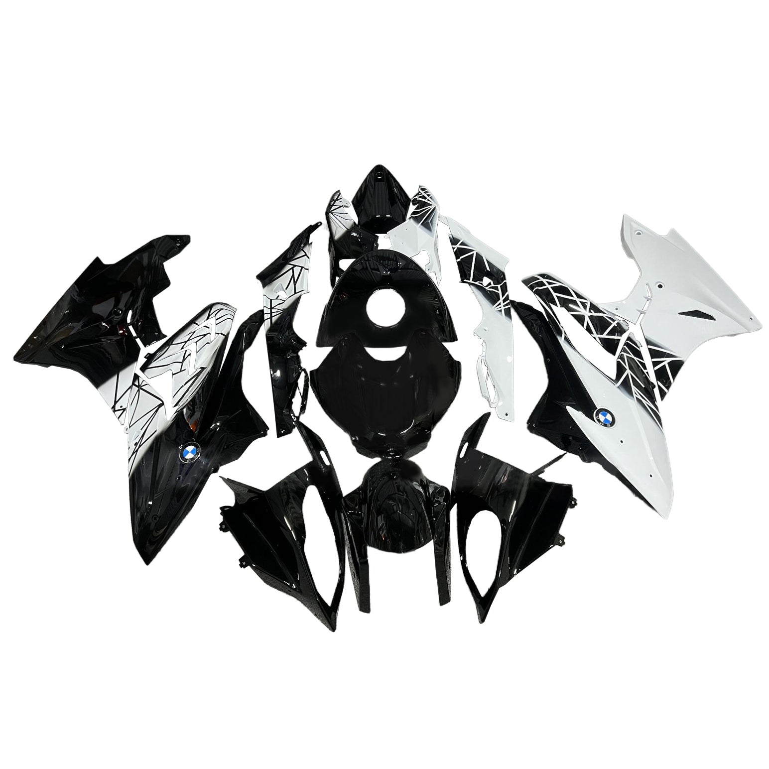 Amotopart 2015-2016 BMW S1000RR Black & White Fairing Kit