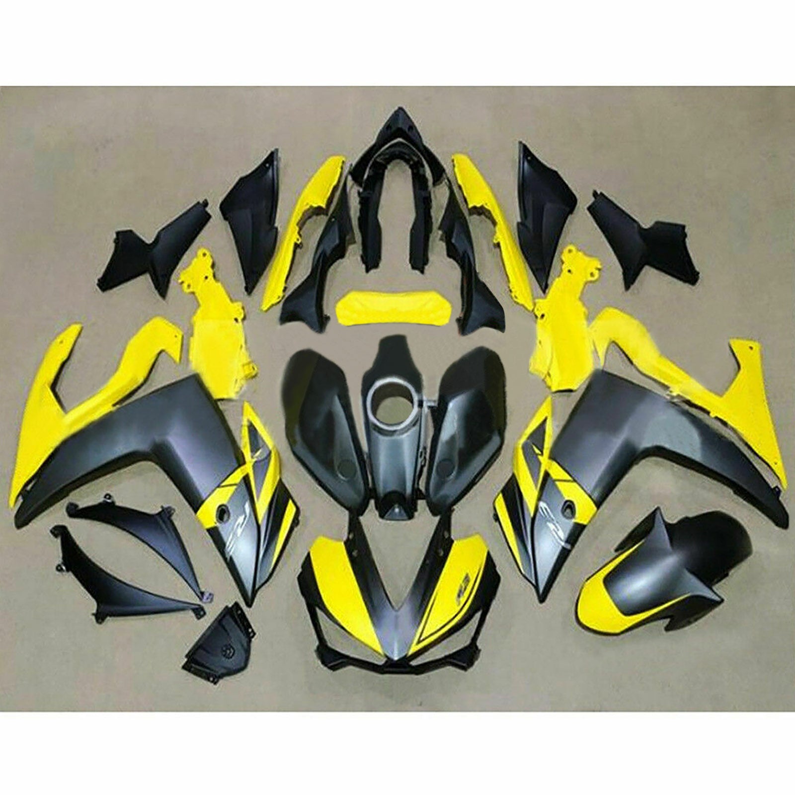 Amotopart 2014-2018 R25 2015-2017 Yamaha YZF-R3 Kit de carénage jaune et noir