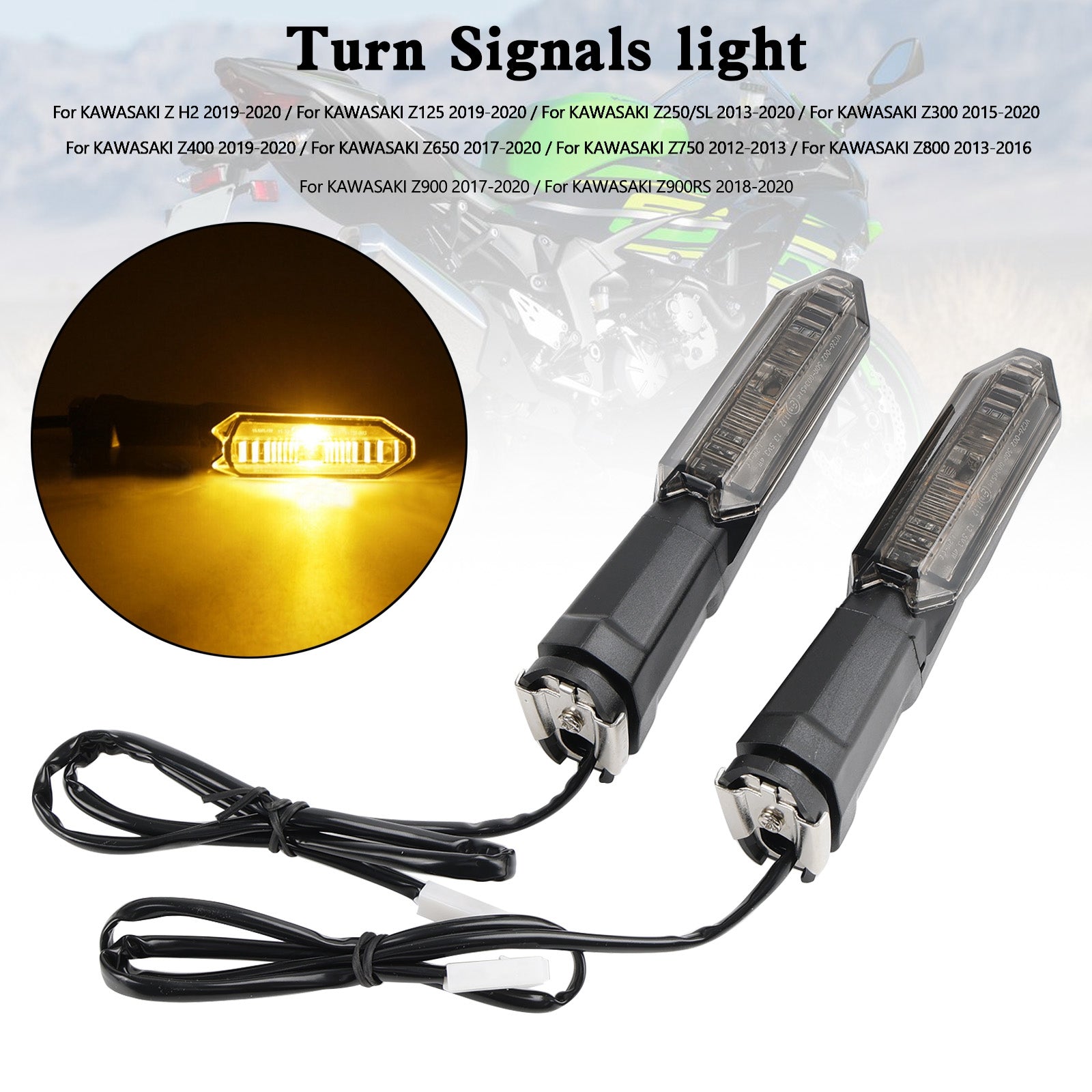 Turn Signals light For Kawasaki Z125 Z250 Z400 Z650 Z750 Z800 Z900