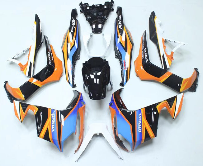 Amotopart 2018-2021 Honda ADV150 Black Orange Blue Fairing Kit