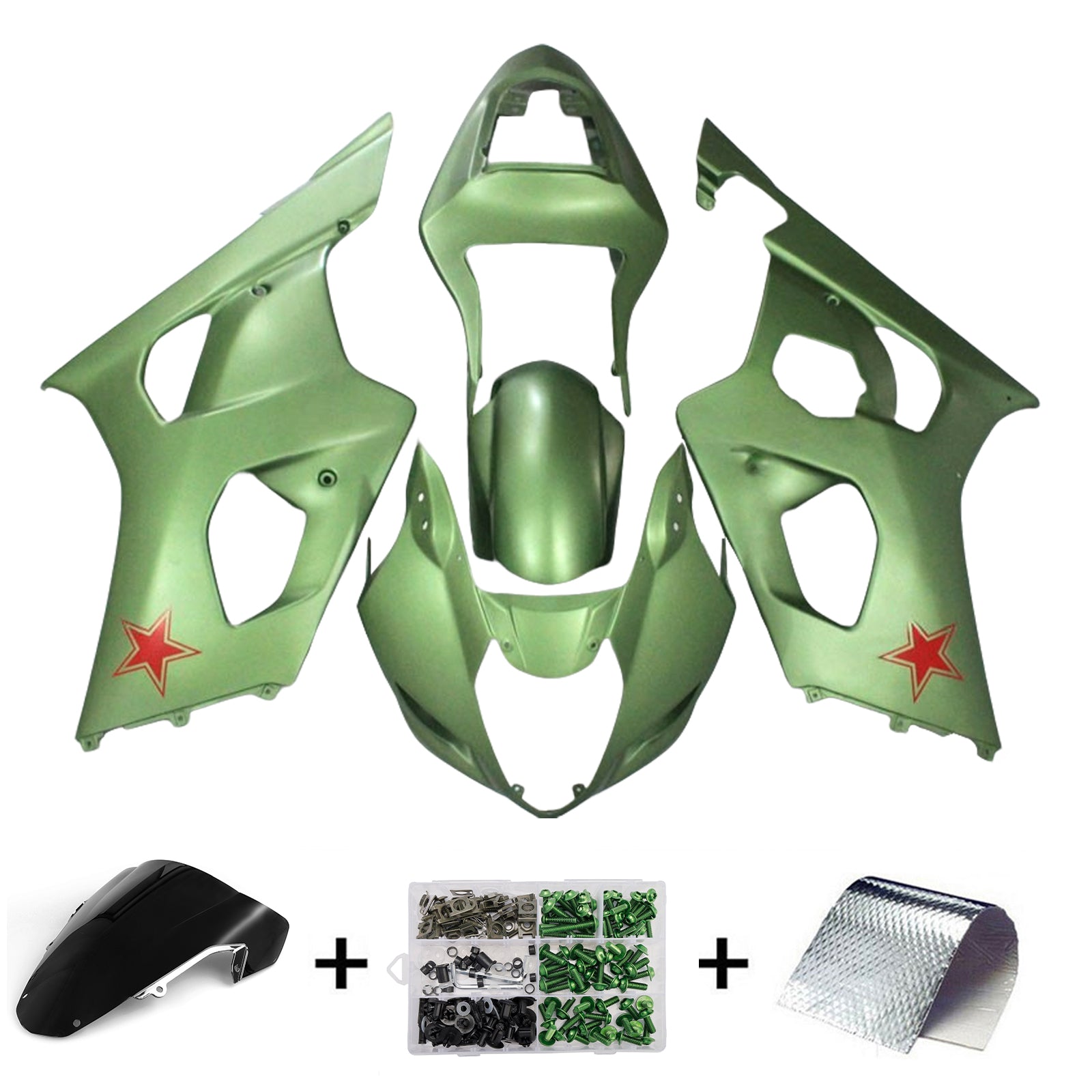 Amotopart 2003-2004 Suzuki GSXR1000 Light Green Fairing Kit