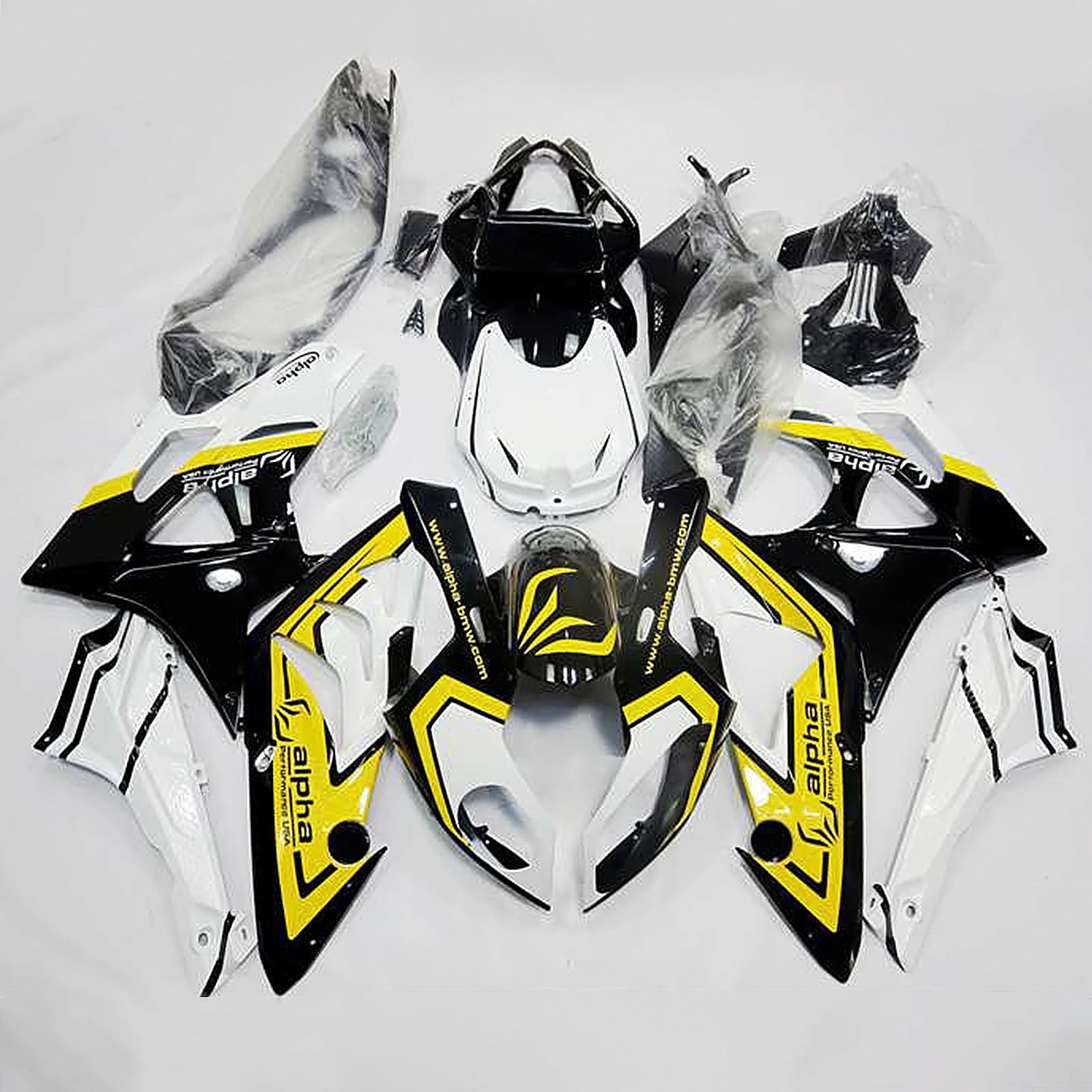Amotopart 2009-2014 BMW S1000RR Yellow White Black Fairing Kit