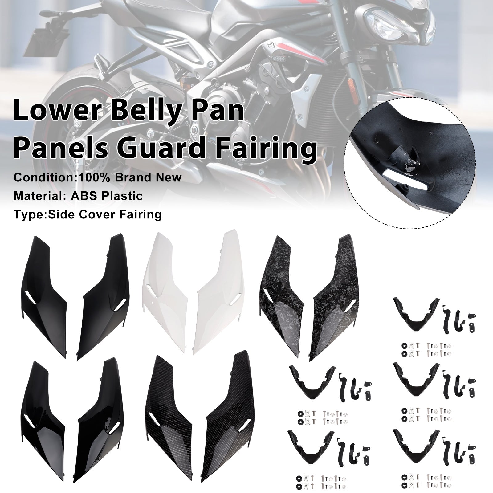 2020-2022 Street Triple 765 R/RS Lower Belly Pan Panels Guard Fairing
