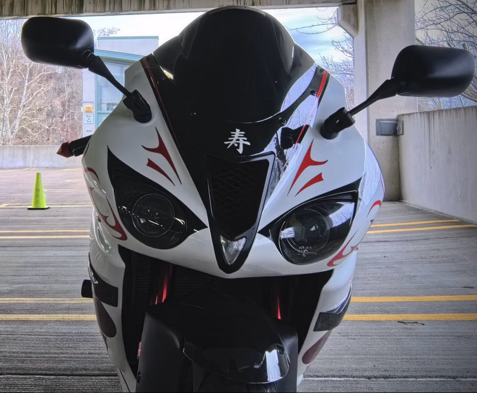 Amotopart 2007-2008 Kawasaki ZX6R 636 White Red Fairing Kit