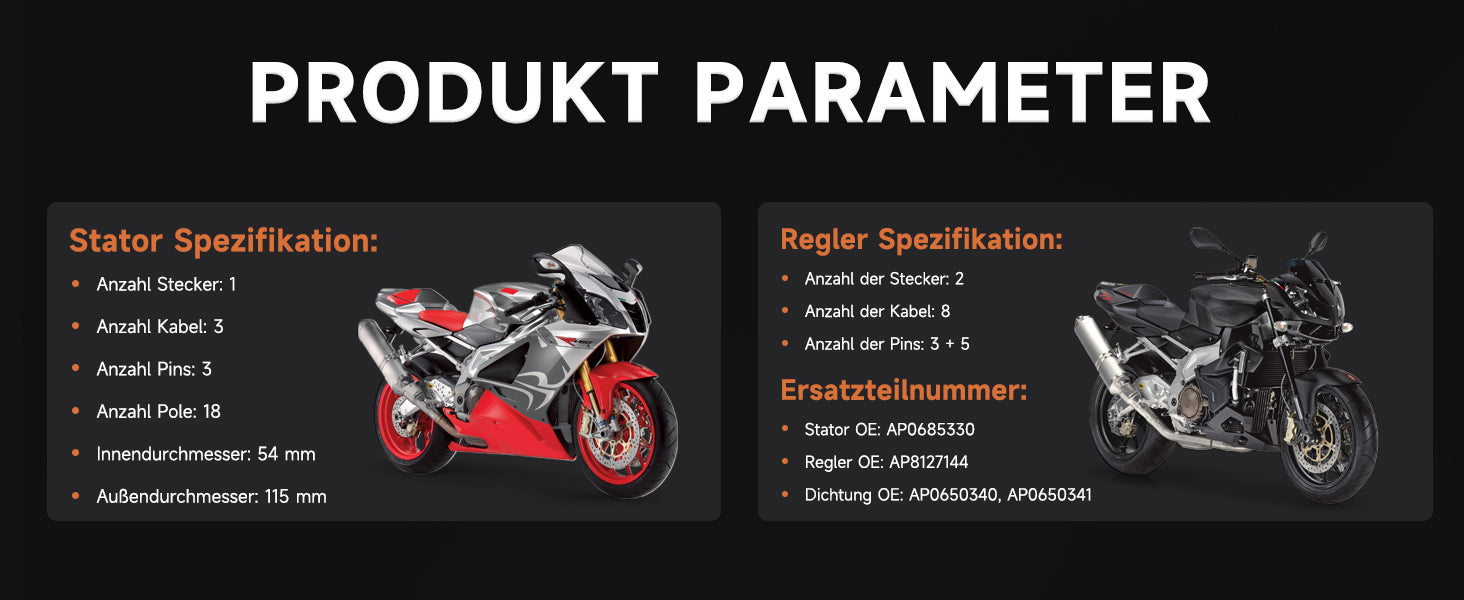 04-08 Aprilia RSV1000R Generator Statorspannungsregler und Dichtung AP0685330 AP8127144