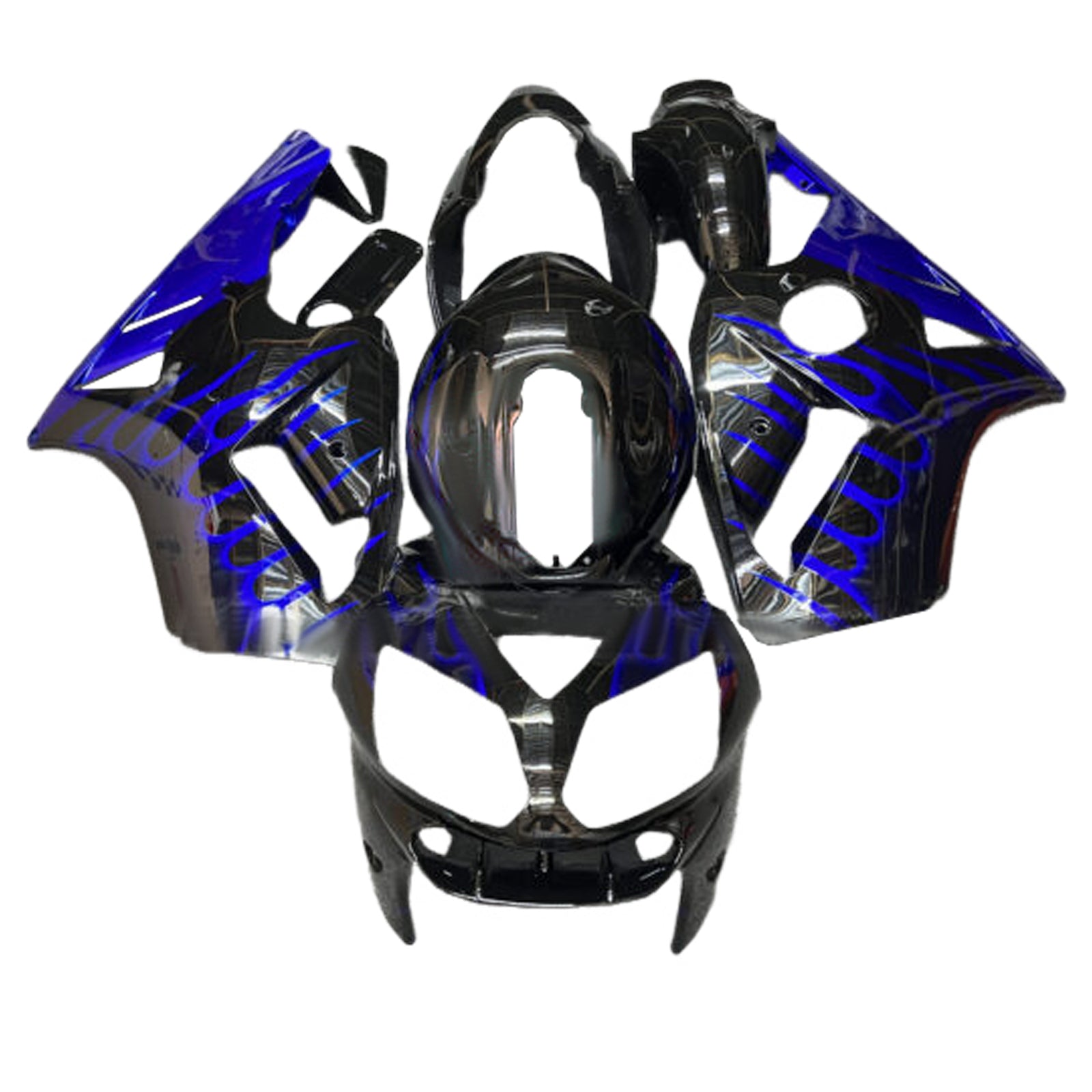 Amotopart 2002-2005 Kawasaki ZX12R Black Blue Fairing Kit