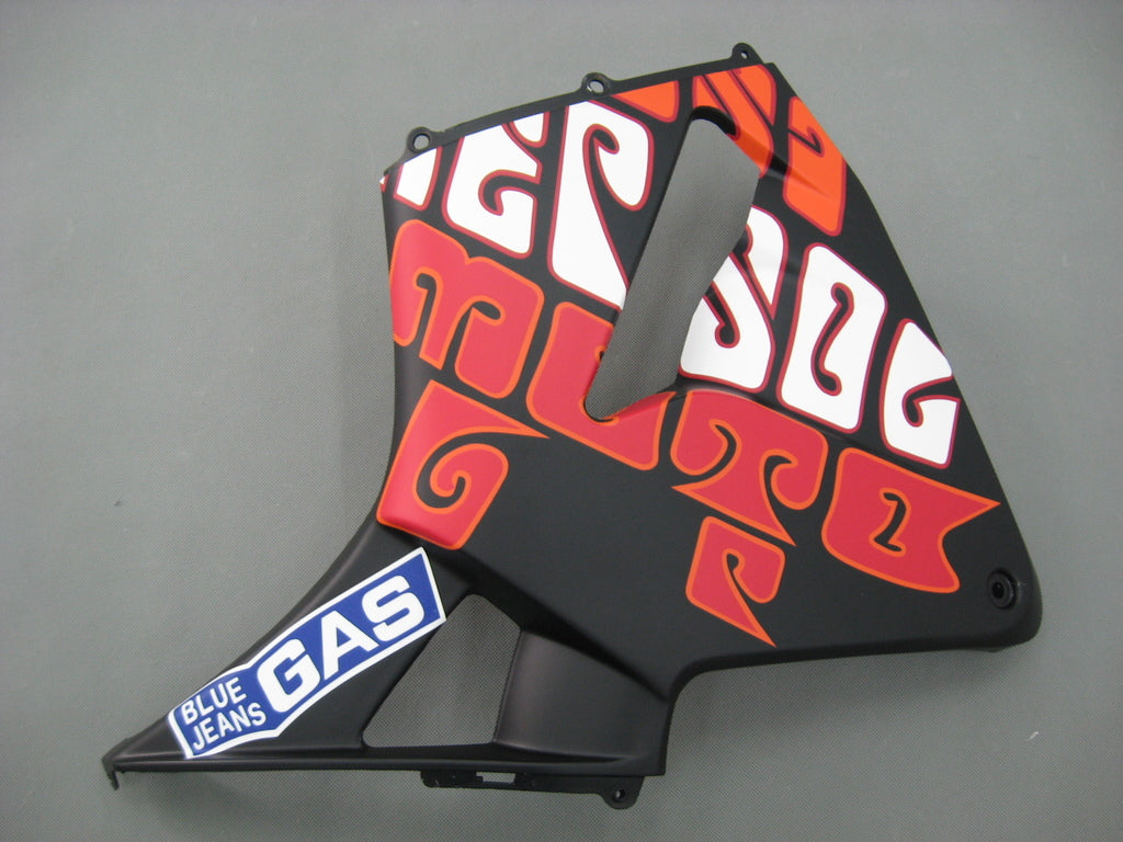 Amotopart 2005–2006 Honda CBR600RR Mattschwarz mit roten Logos Verkleidungsset