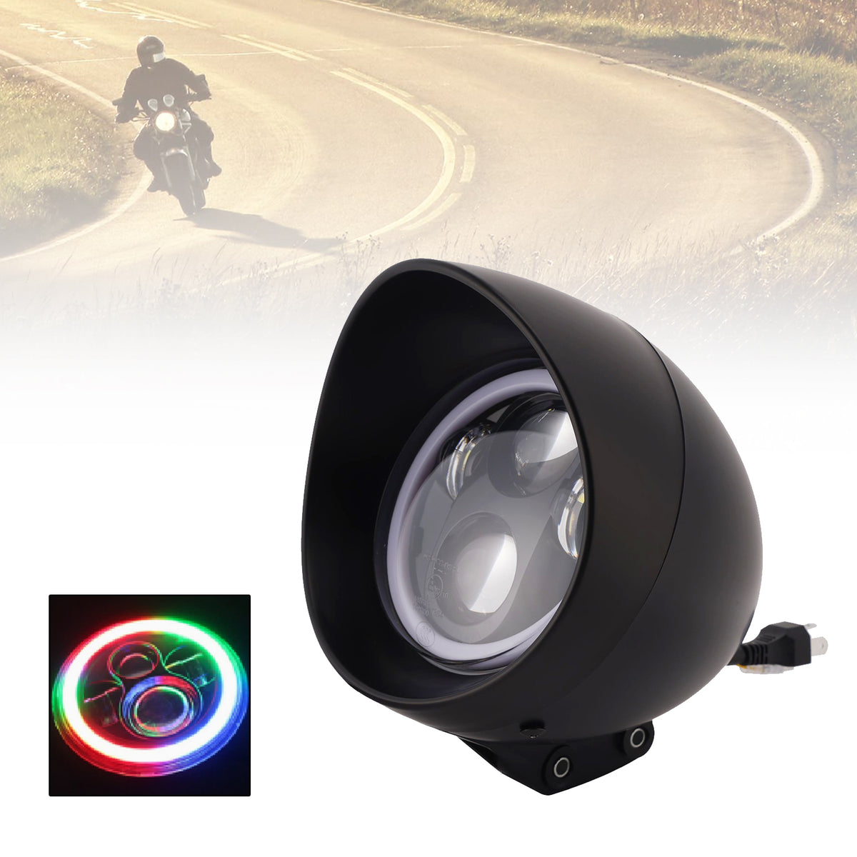5.75" Cruise Cafe Racer Motorcycle Spotlight Headlight Led 4000lm Chrome