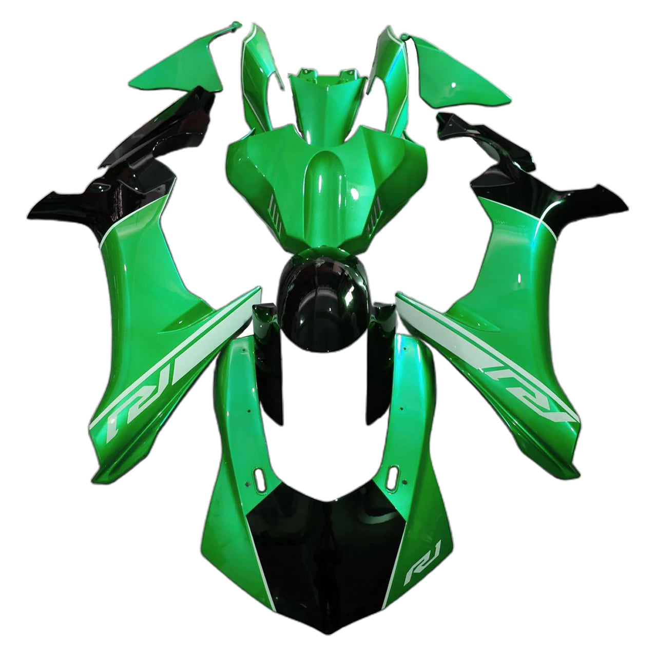 Amotopart 2020-2024 Yamaha YZF R1 Black Green Fairing Kit