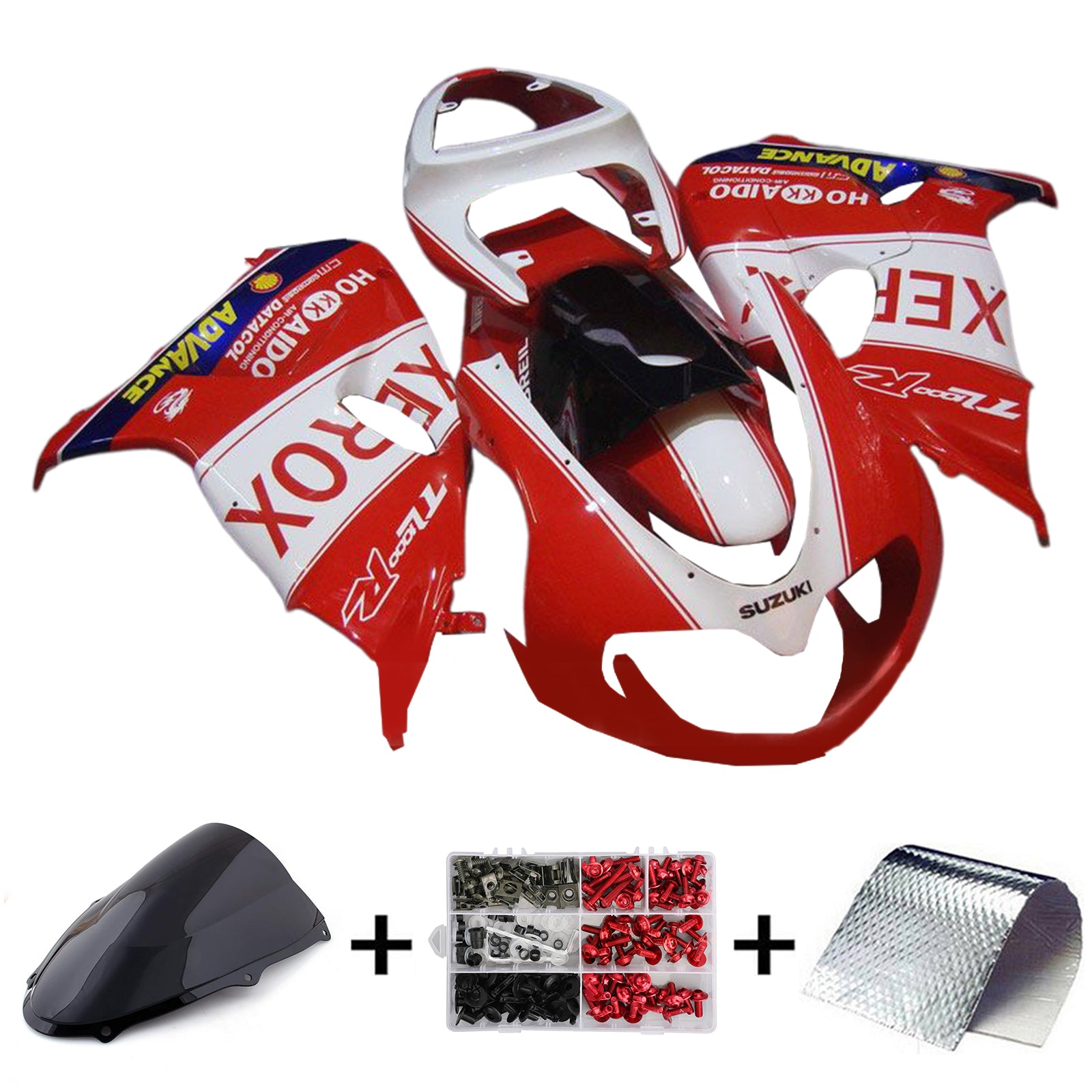 Amotopart 1998-2003 TL1000R Suzuki Kit de carénage rouge et blanc