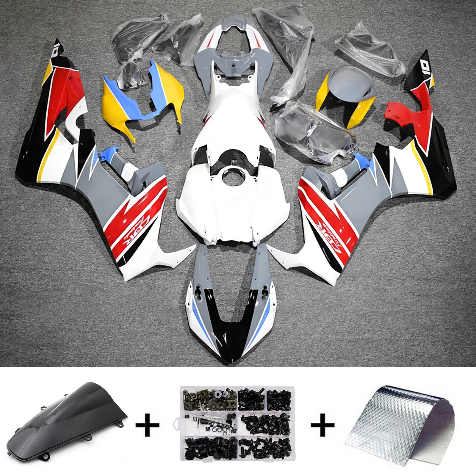 Amotopart 2017-2026 Honda CBR1000RR White/Grey/Red Fairing Kit