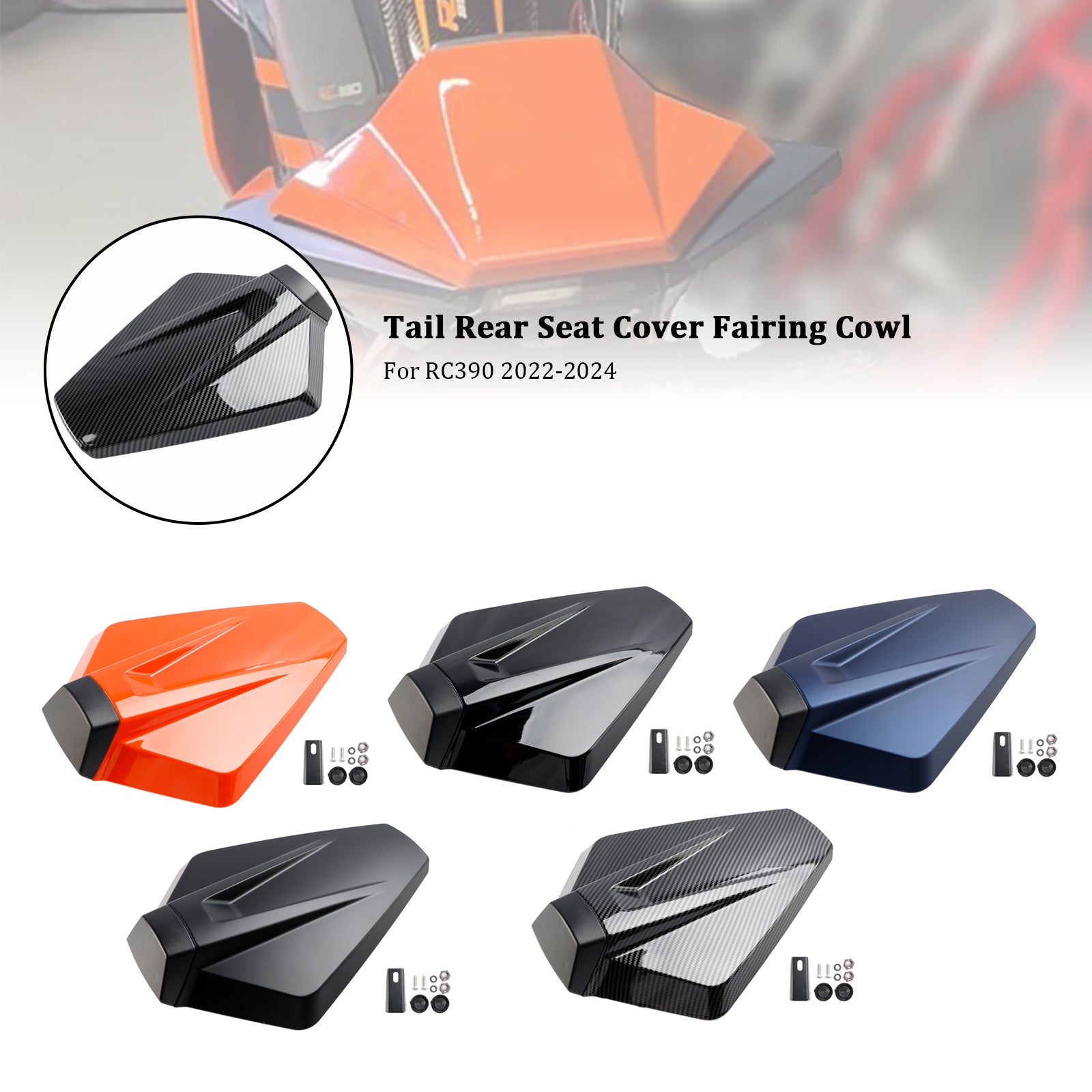 22-24 KTM RC390 Cubierta del asiento trasero trasero Carenado