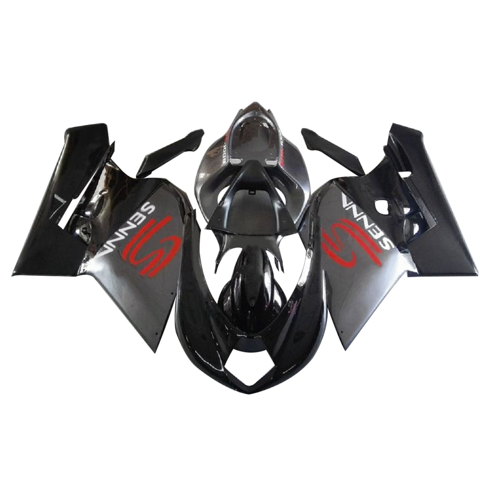 Amotopart 2005–2006 MV Agusta F4 1000 Verkleidungsset in Schwarz und Grau