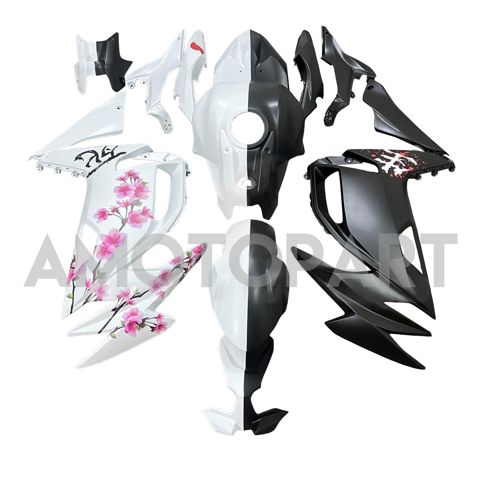 Amotopart 2020-2025 Kawasaki ER6F Ninja650 Pink White Black Fairing Kit