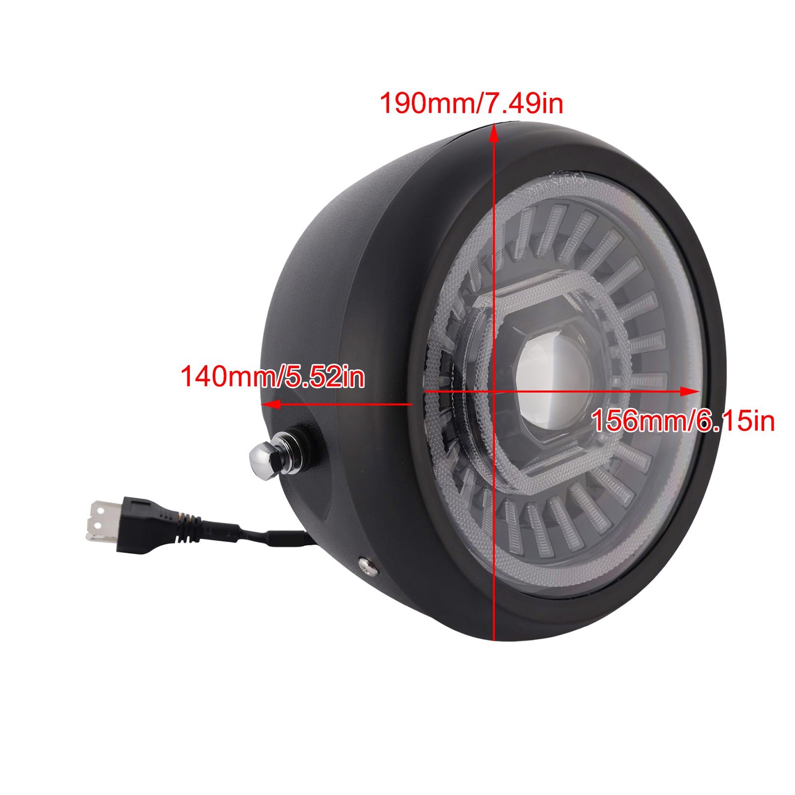 55W 7.5" Beam Headlight Fog Lamp Custom 4000lm Fits For Racer Bobber Chrome