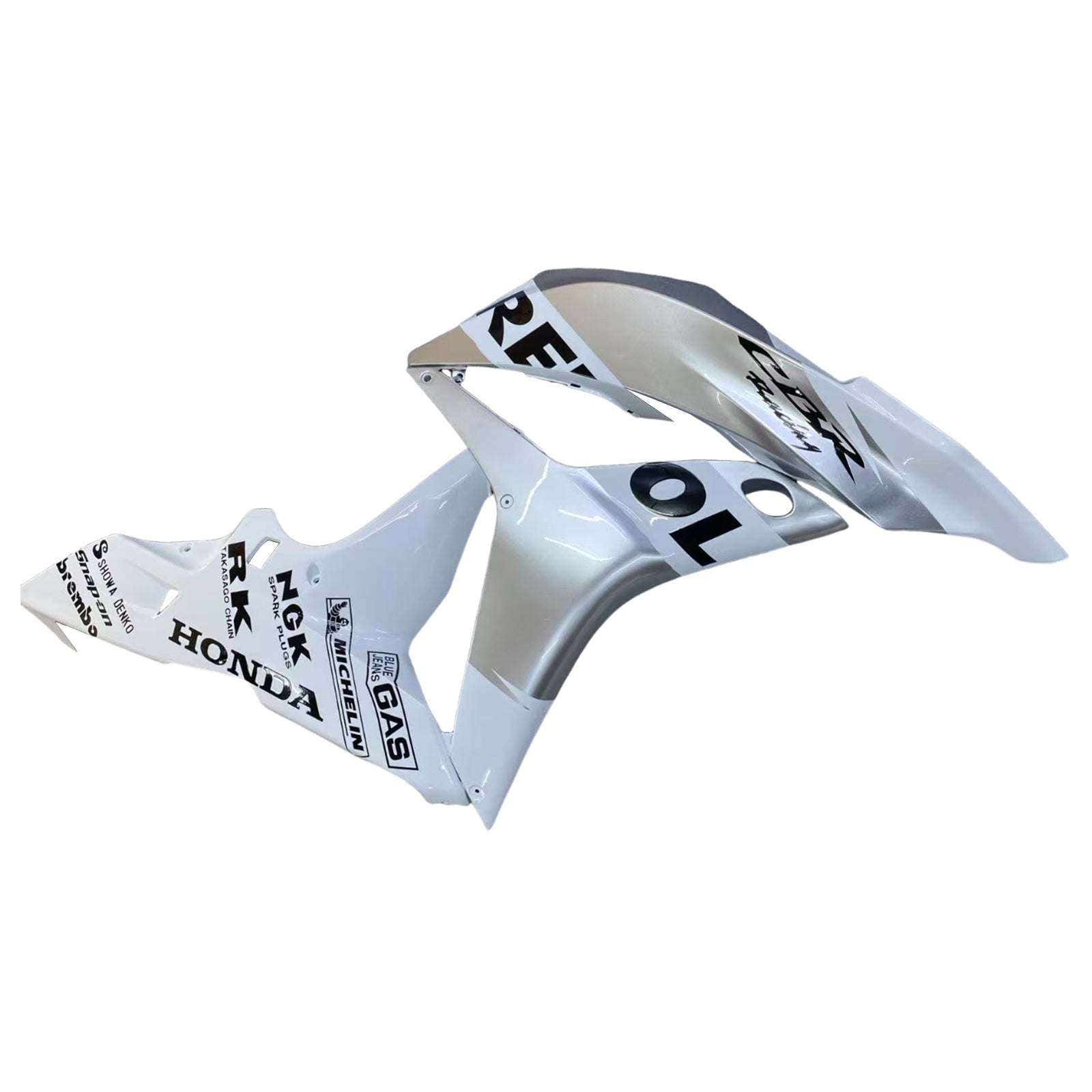 Amotopart 2007-2008 Honda CBR600RR White Silver Fairing Kit